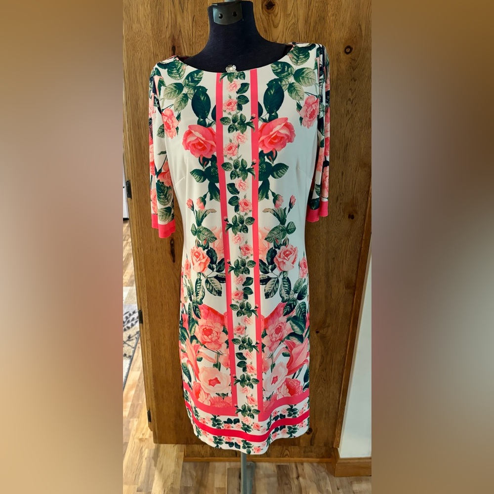 Eliza J Pink and Green Sheath Dress